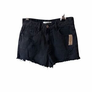 PacSun High Rise Festival Black Denim Shorts‎ NWT